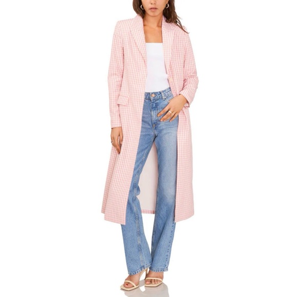 NWT Sunshine Times Gingham Trench Coat - Picture 4 of 4